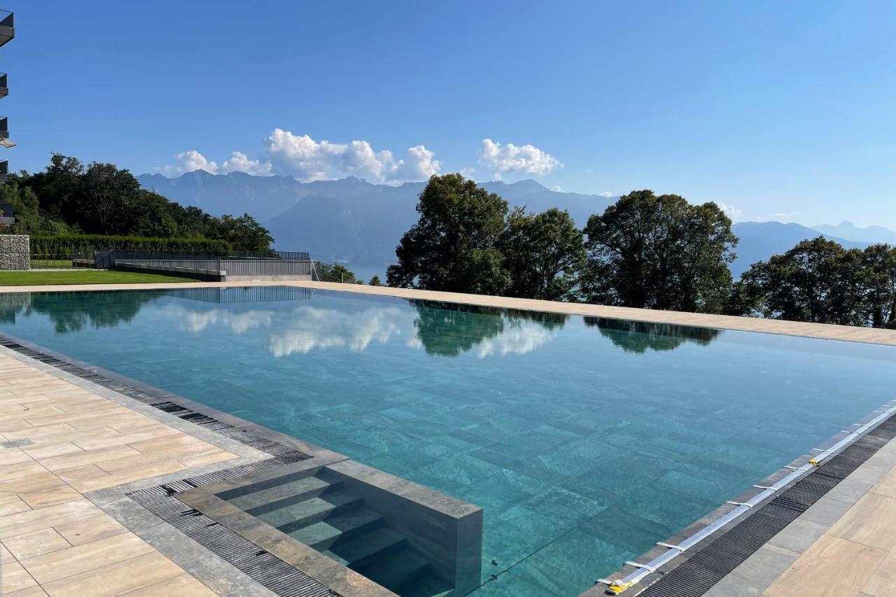 Les Terrasses De Lavaux 1 - Appartement De Luxe Avec Vue Panoramique Et Piscine Puidoux エクステリア 写真