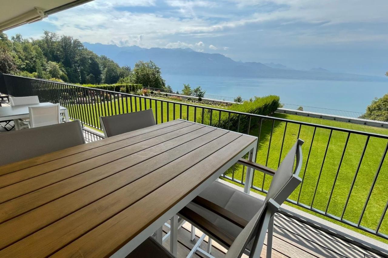 Les Terrasses De Lavaux 1 - Appartement De Luxe Avec Vue Panoramique Et Piscine Puidoux エクステリア 写真