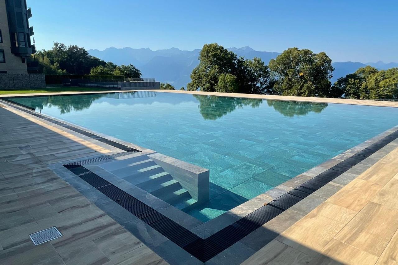 Les Terrasses De Lavaux 1 - Appartement De Luxe Avec Vue Panoramique Et Piscine Puidoux エクステリア 写真